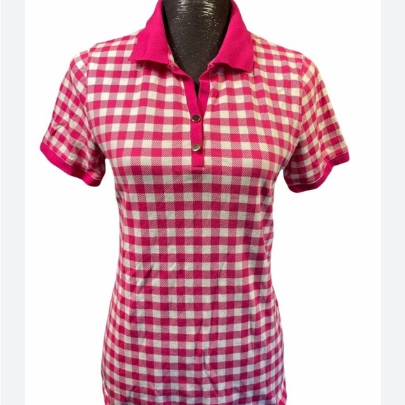 Kim Rogers Pink and White Plaid Button Down Shirt - Picture 1 of 2
